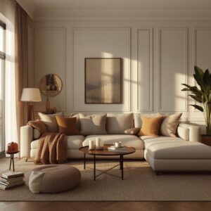lucid origin create a premium pinterest style vertical image of a cozy modern living room cen 0