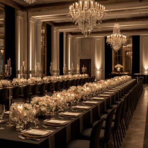 lucid origin create a premium pinterest style vertical image of a sophisticated black tie wed 0